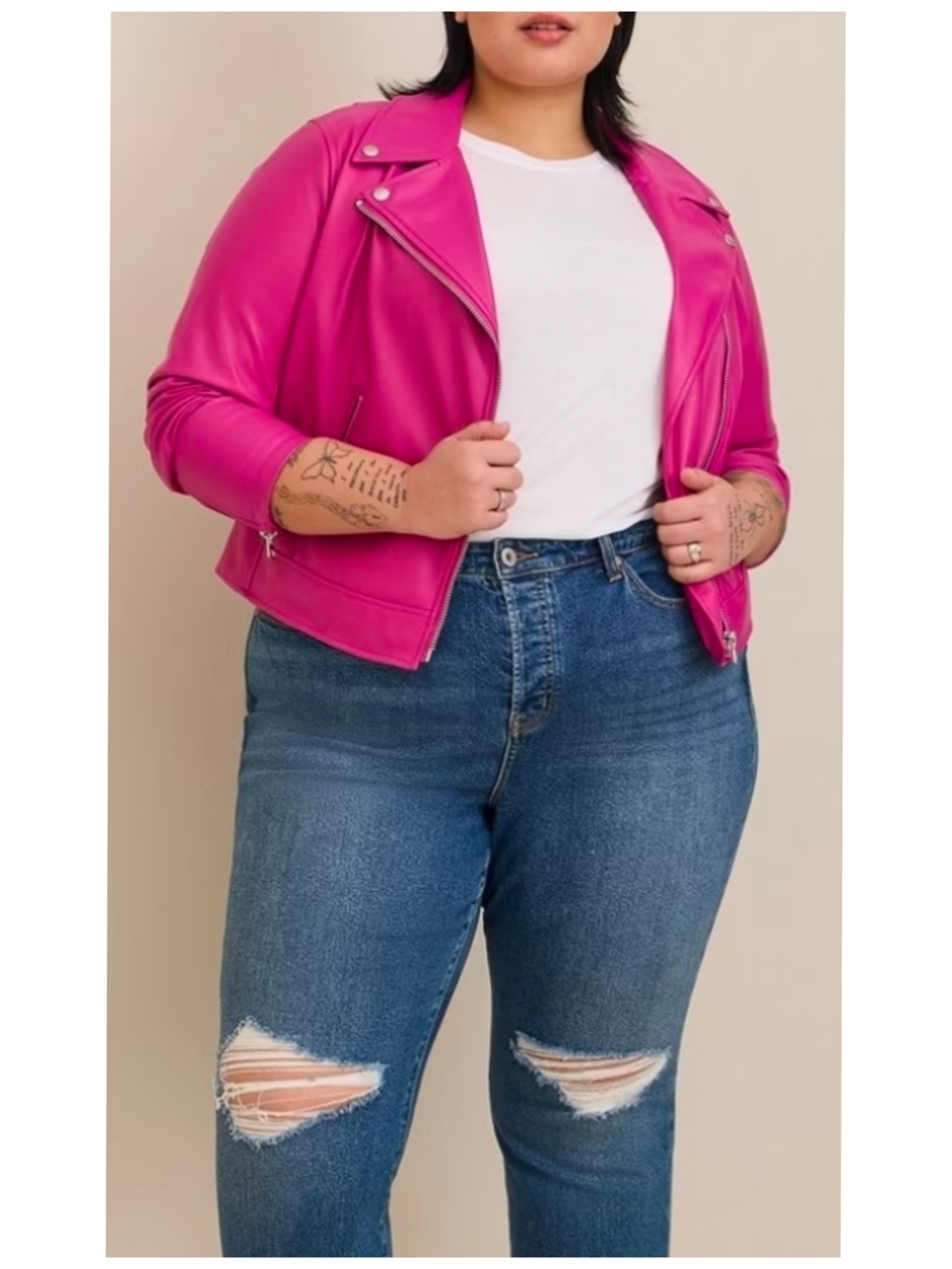torrid Hot Pink Polyester  Moto Jacket Size 1